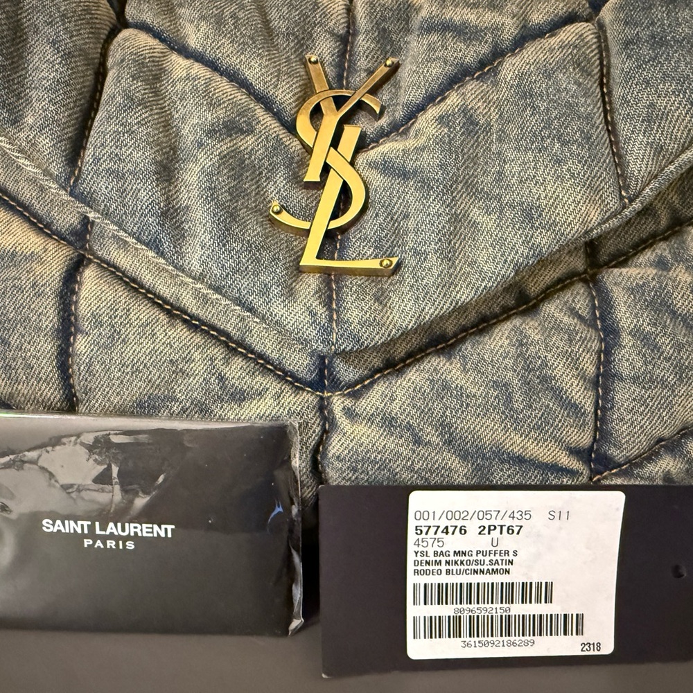 Yves Saint Laurent Blue Denim Lou Lou - Picture 7 of 11